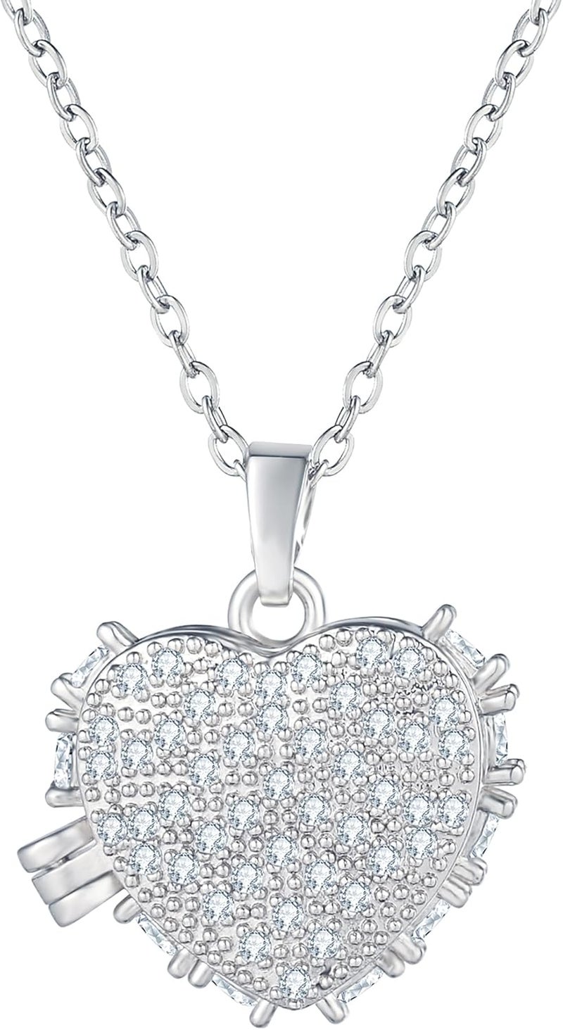 YOUFENG Love Heart Locket Necklace that Holds Pictures Photo Locket Birthday Gifts - Image 1